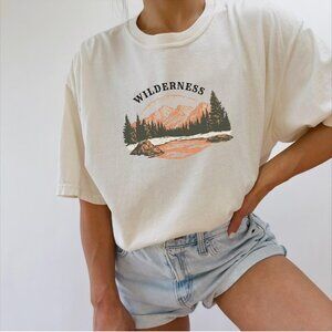 Wilderness Mountain Lake T-Shirt – Scenic Nature Camping Outdoor Graphic Tee